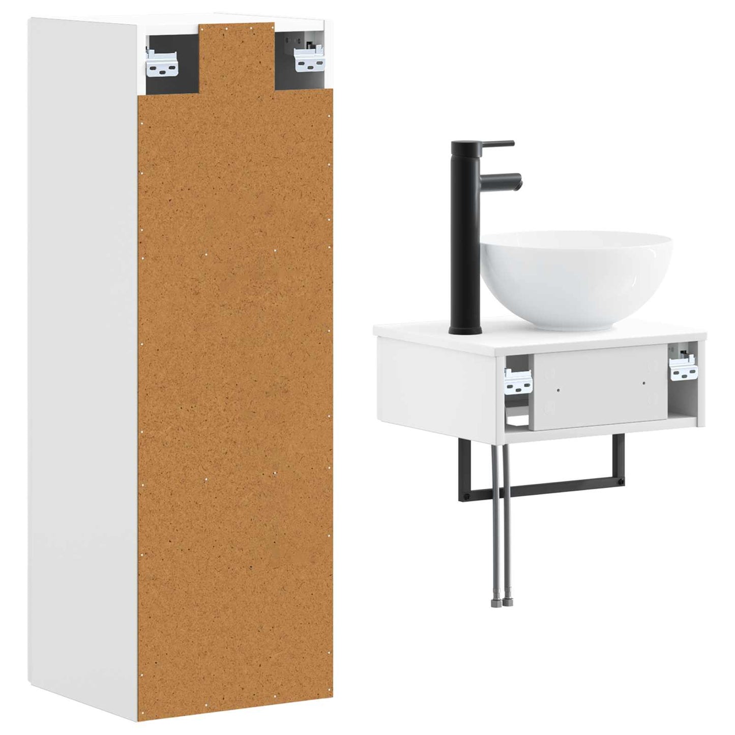 Badezimmermöbel-Set 2 stk. Weiß 33 x 34,5 x 100 cm