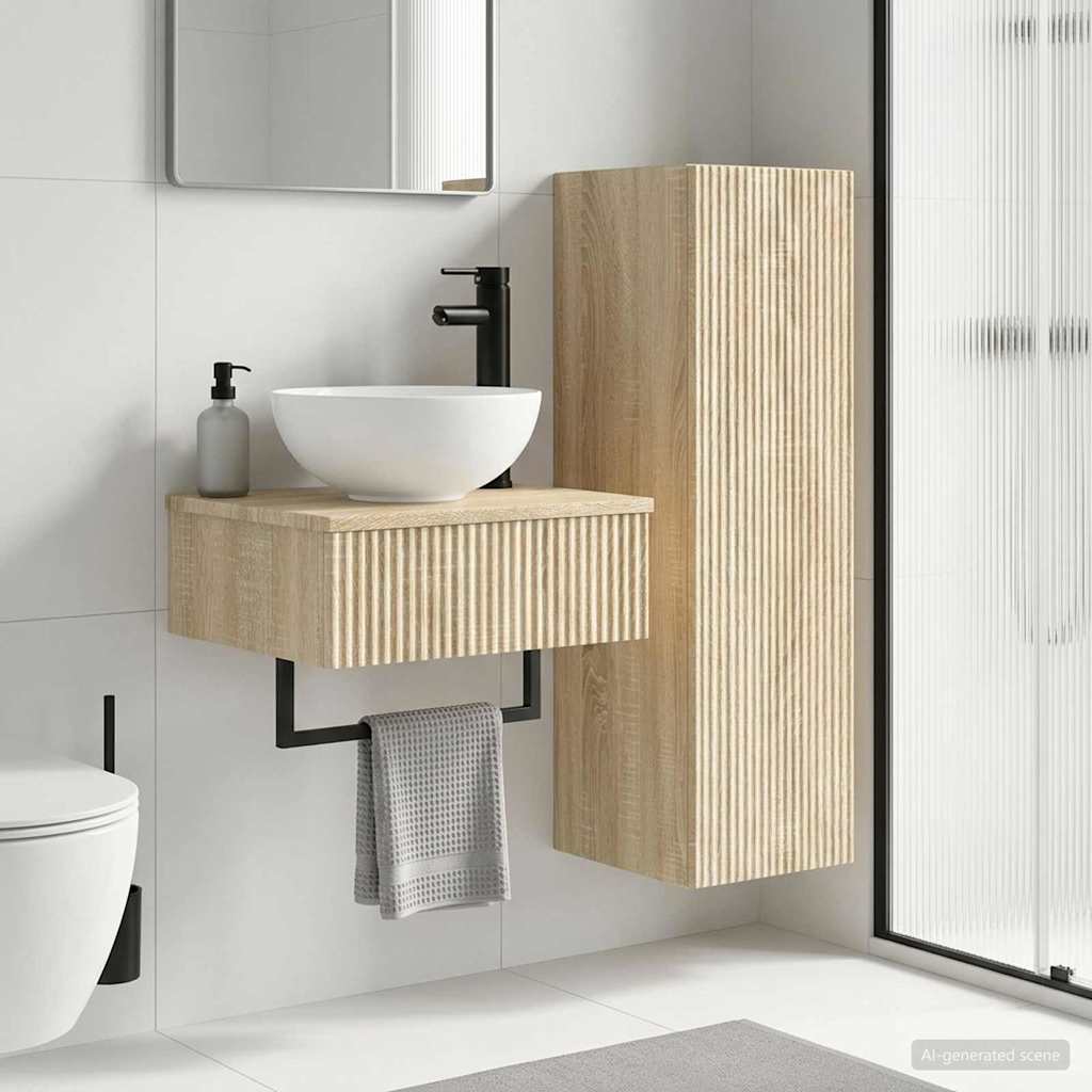 Badezimmermöbel-Set 2 stk. Sonoma-Eiche 33 x 34,5 x 100 cm