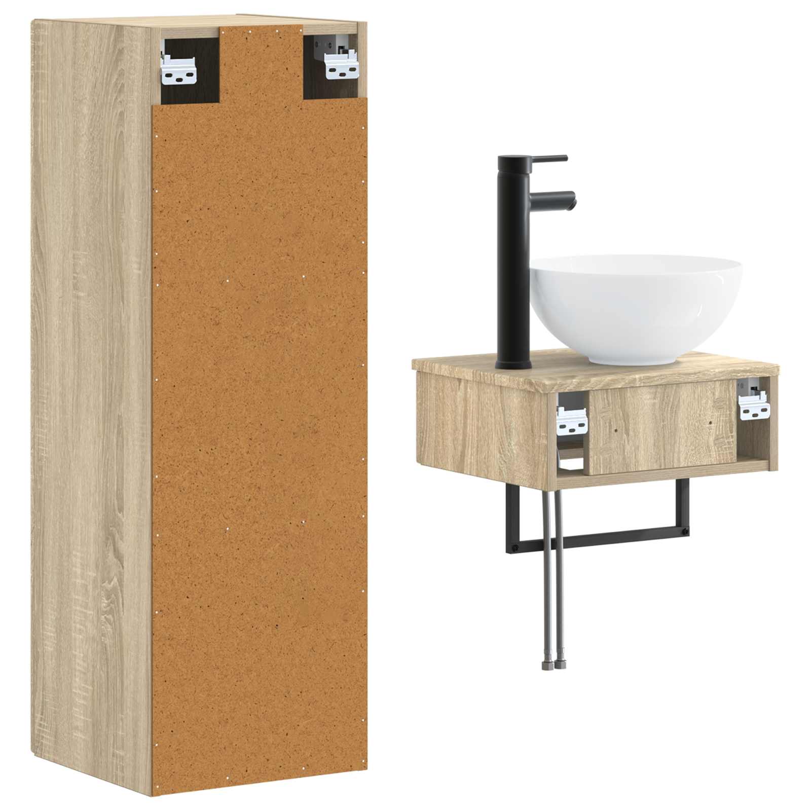 Badezimmermöbel-Set 2 stk. Sonoma-Eiche 33 x 34,5 x 100 cm