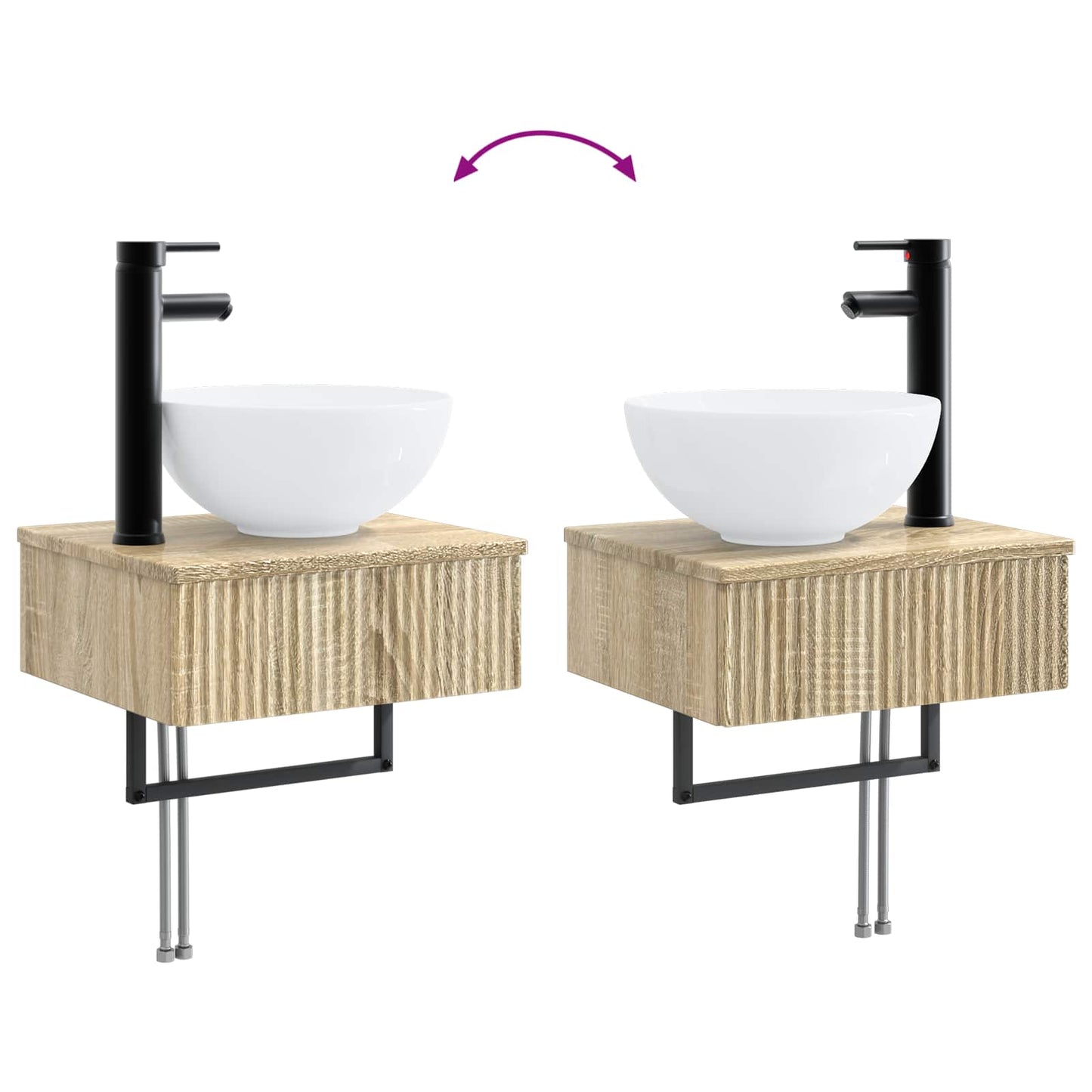 Badezimmermöbel-Set 2 stk. Sonoma-Eiche 33 x 34,5 x 100 cm