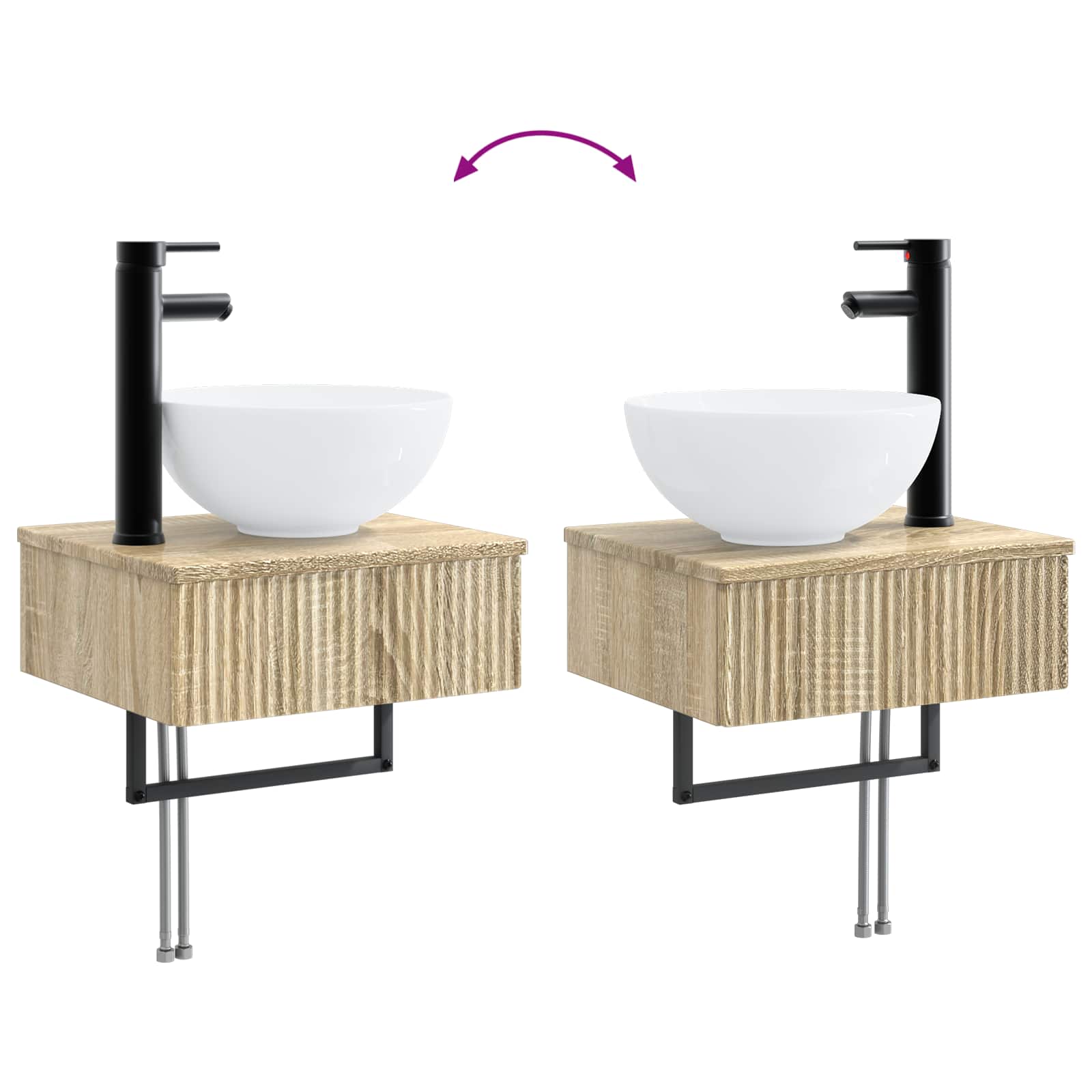 Badezimmermöbel-Set 2 stk. Sonoma-Eiche 33 x 34,5 x 100 cm