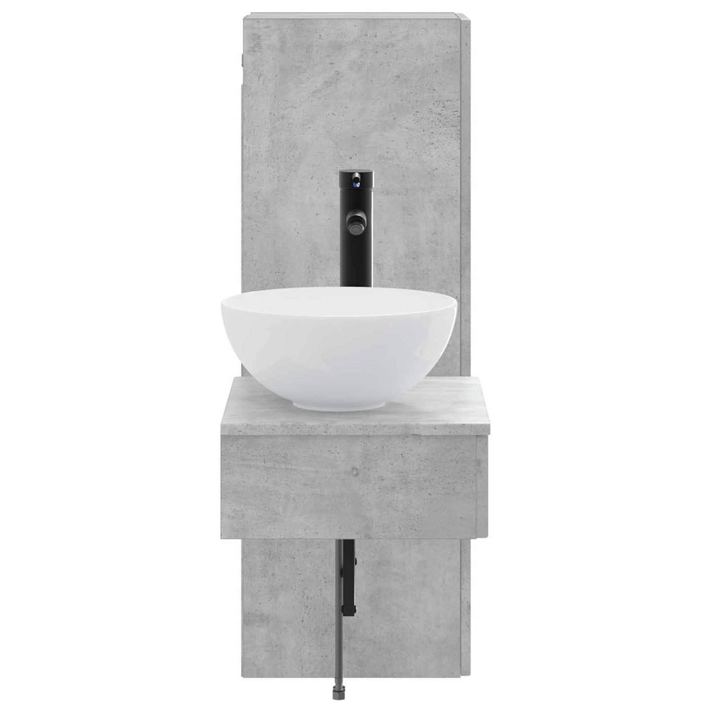 Badezimmermöbel-Set 2 stk. Betongrau 33 x 34,5 x 100 cm