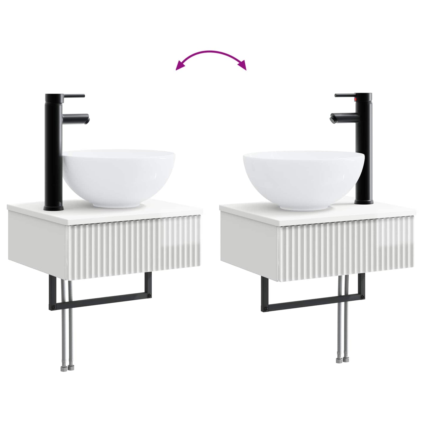 Badezimmermöbel-Set 2 stk. Hochglanz Weiß 33 x 34,5 x 100 cm