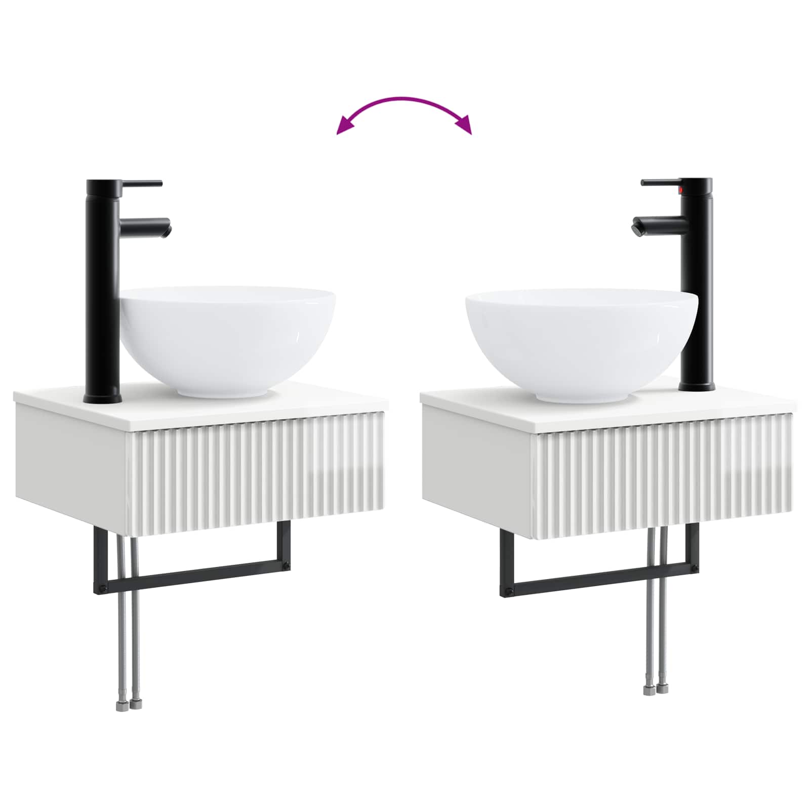Badezimmermöbel-Set 2 stk. Hochglanz Weiß 33 x 34,5 x 100 cm
