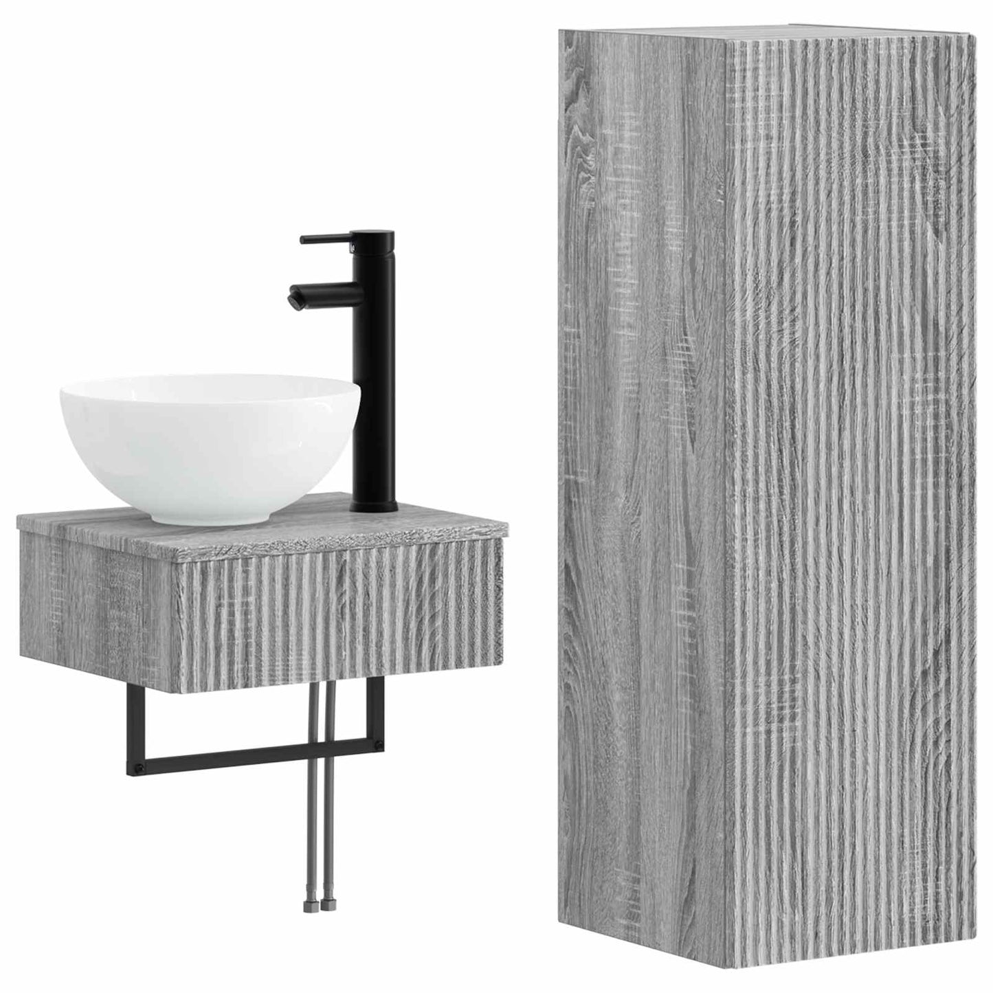 Badezimmermöbel-Set 2 stk. Grau Sonoma 33 x 34,5 x 100 cm
