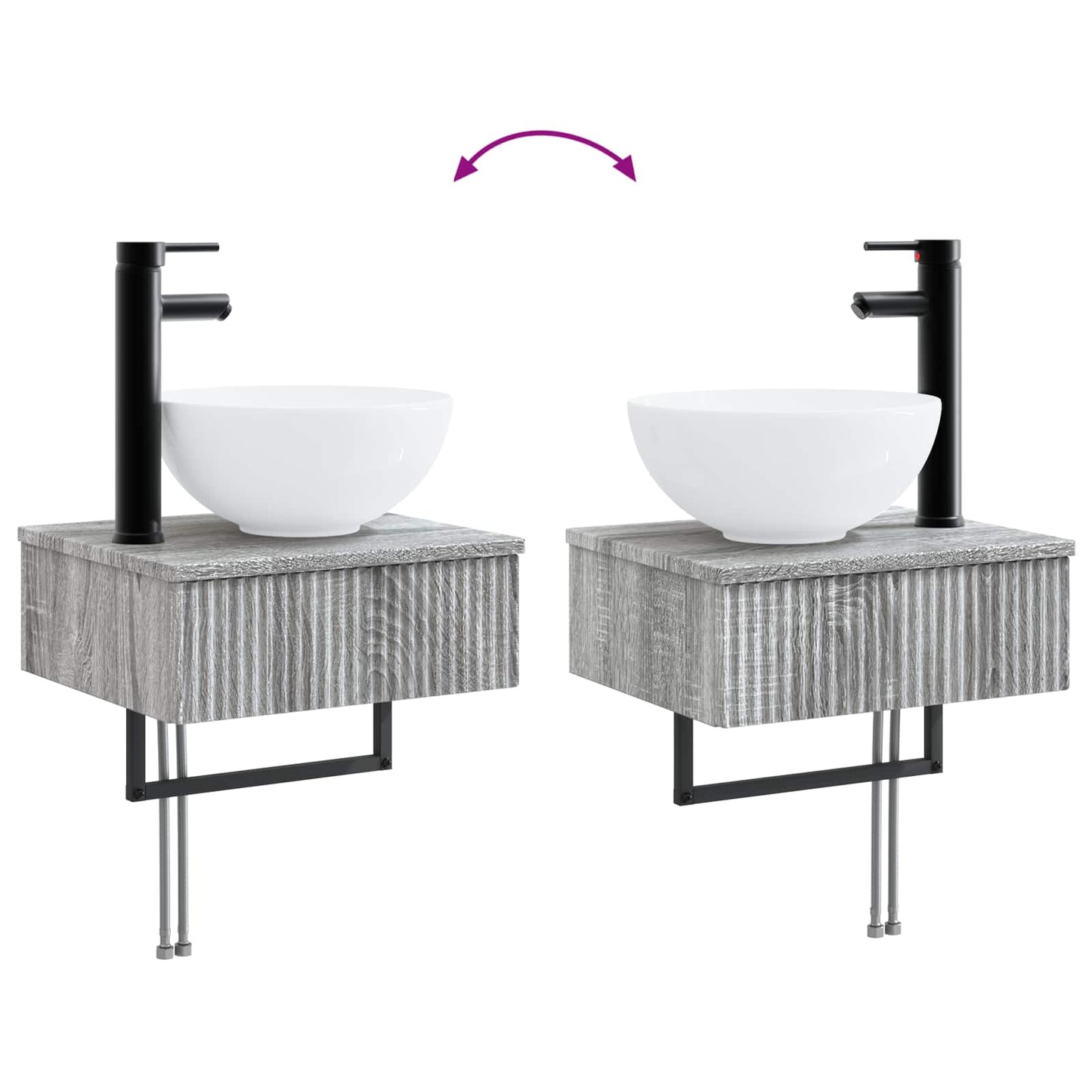 Badezimmermöbel-Set 2 stk. Grau Sonoma 33 x 34,5 x 100 cm