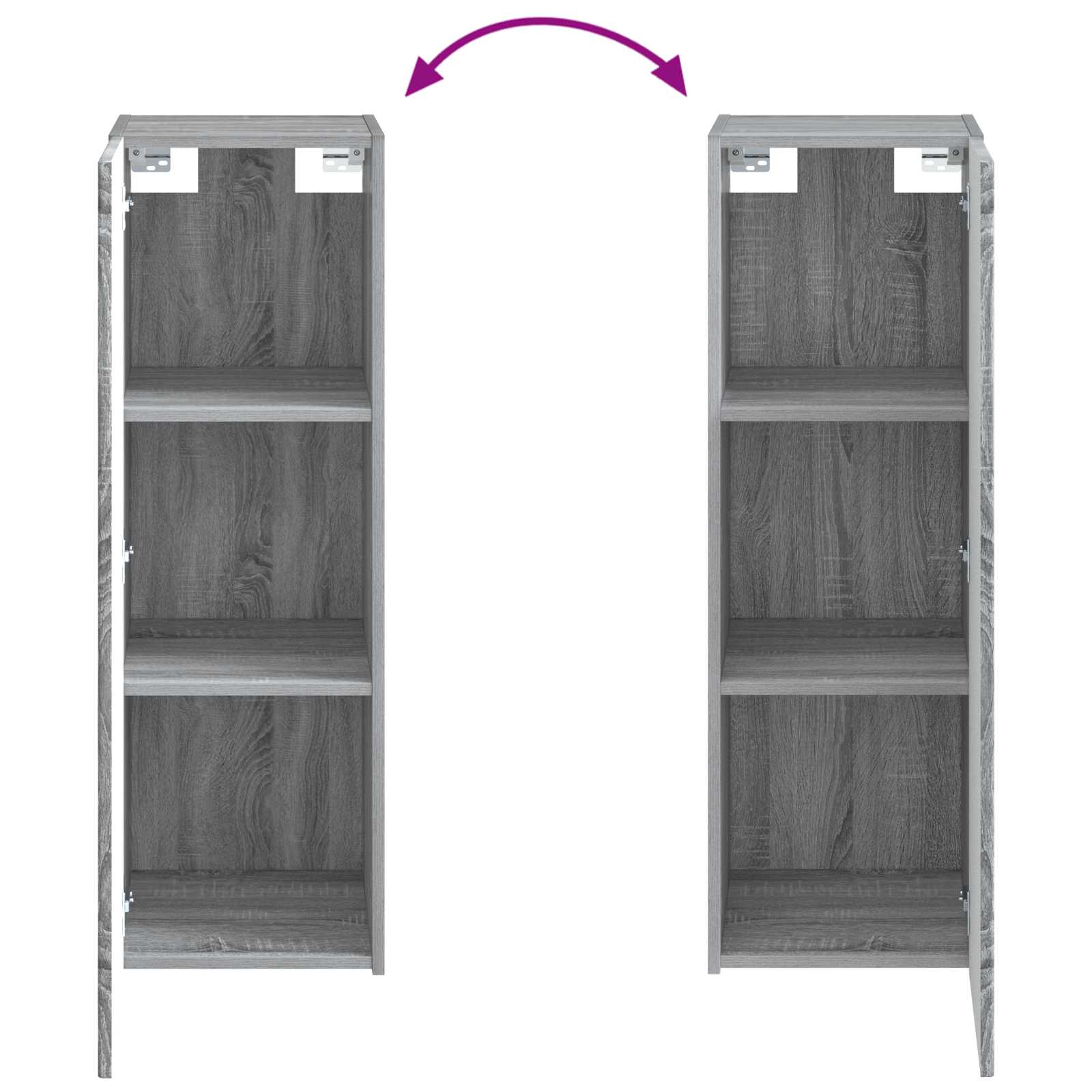 Badezimmermöbel-Set 2 stk. Grau Sonoma 33 x 34,5 x 100 cm