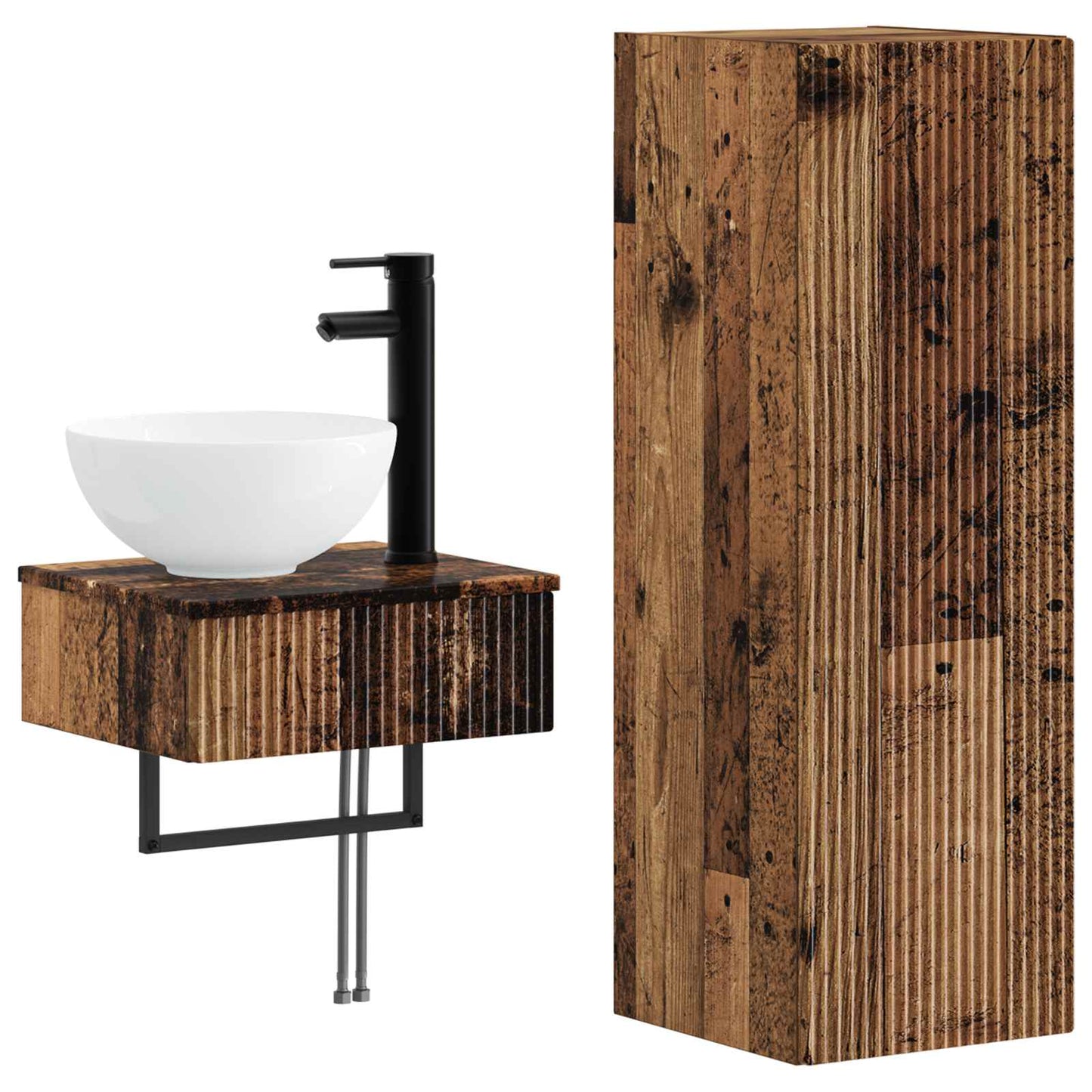Badezimmermöbel-Set 2 stk. Altholz 33 x 34,5 x 100 cm