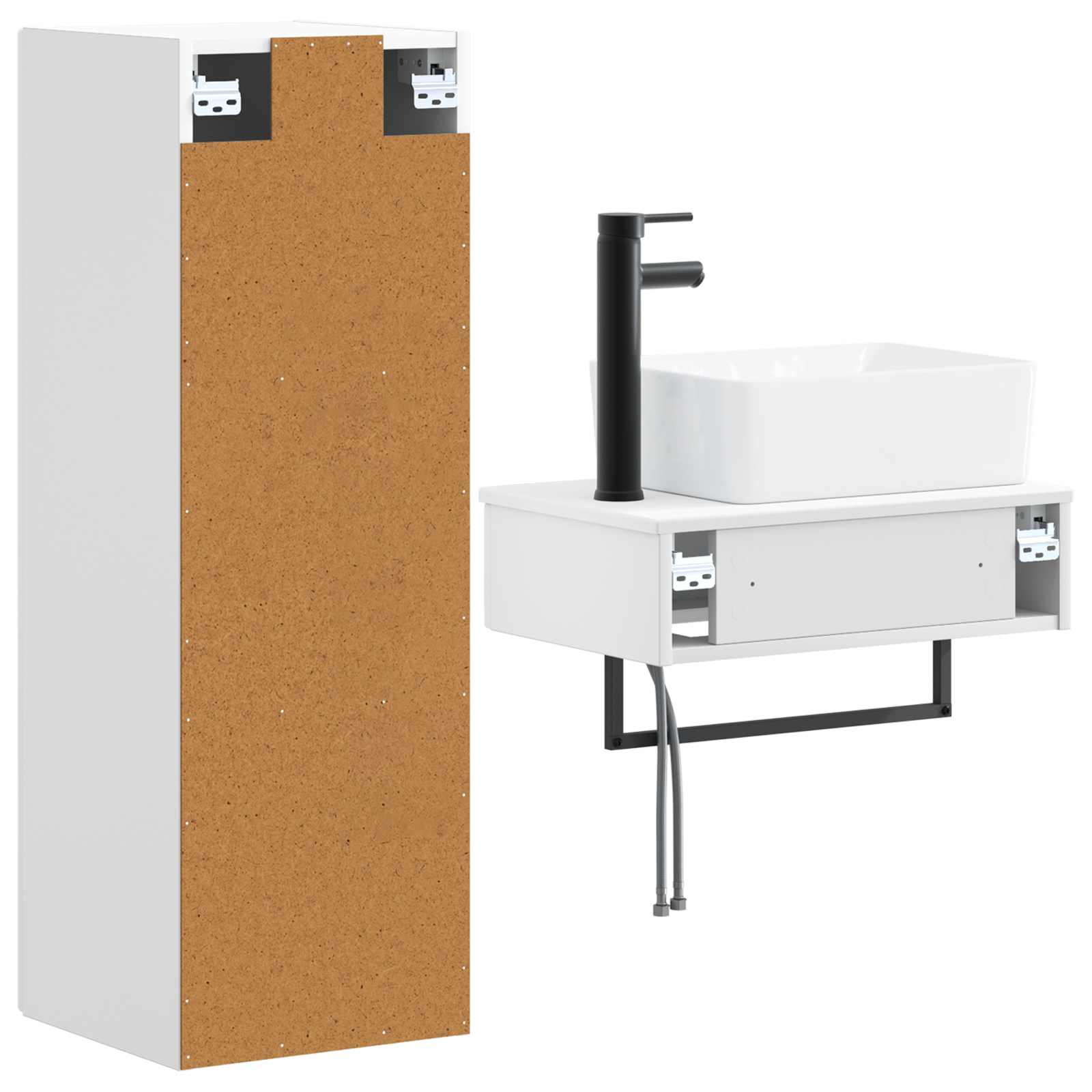 Badezimmermöbel-Set 2 stk. Weiß 33 x 34,5 x 100 cm