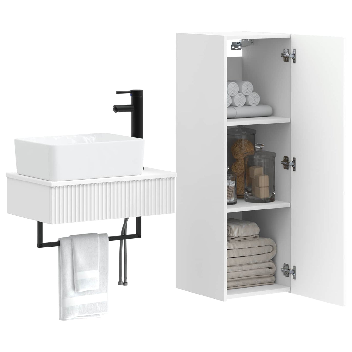 Badezimmermöbel-Set 2 stk. Weiß 33 x 34,5 x 100 cm
