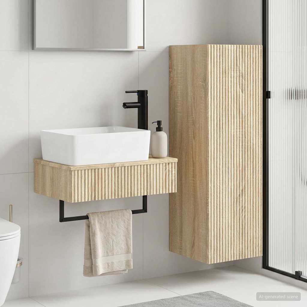 Badezimmermöbel-Set 2 stk. Sonoma-Eiche 33 x 34,5 x 100 cm