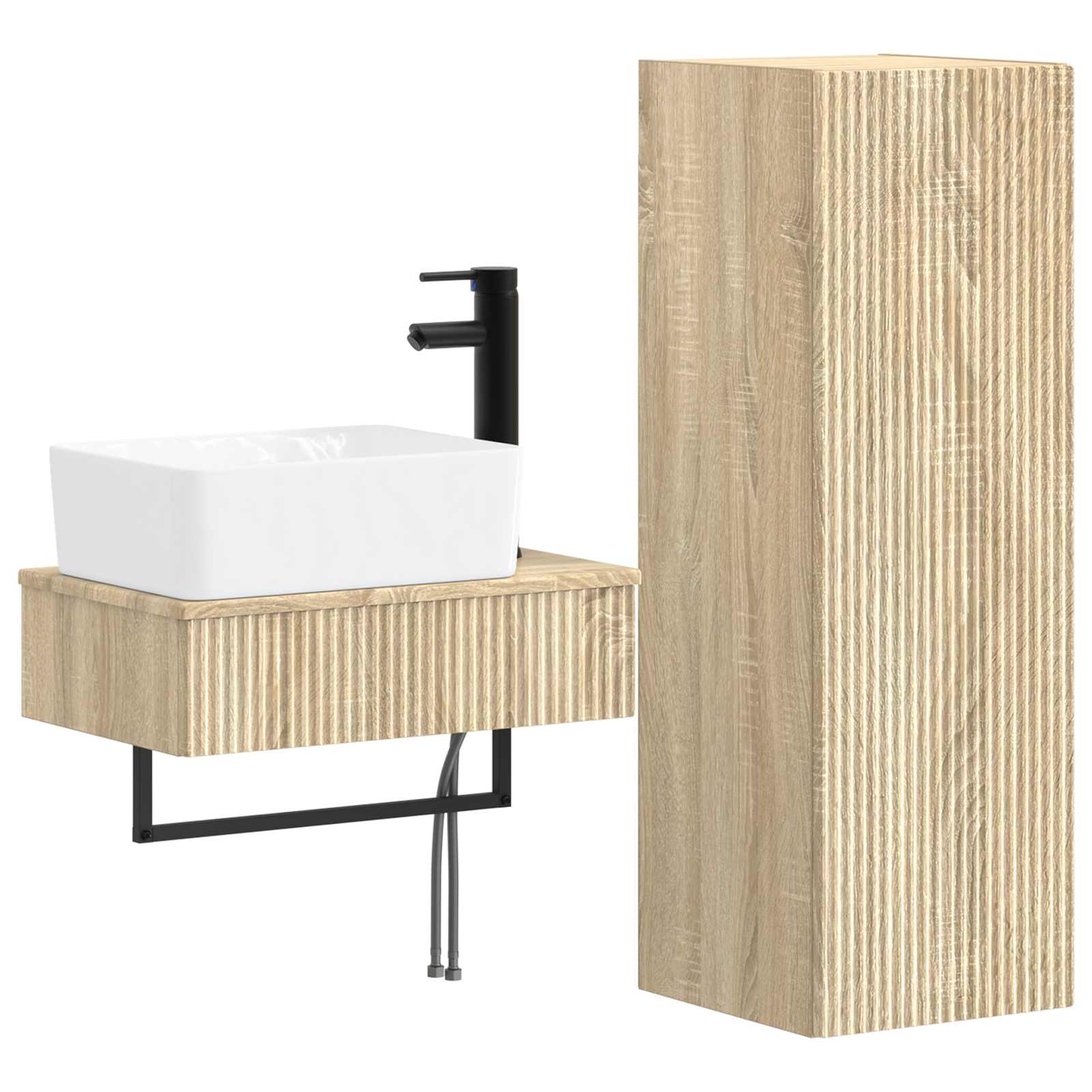 Badezimmermöbel-Set 2 stk. Sonoma-Eiche 33 x 34,5 x 100 cm