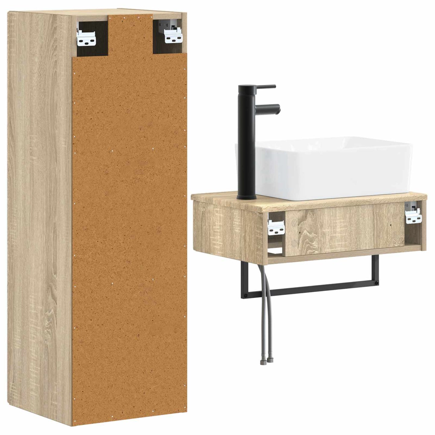 Badezimmermöbel-Set 2 stk. Sonoma-Eiche 33 x 34,5 x 100 cm