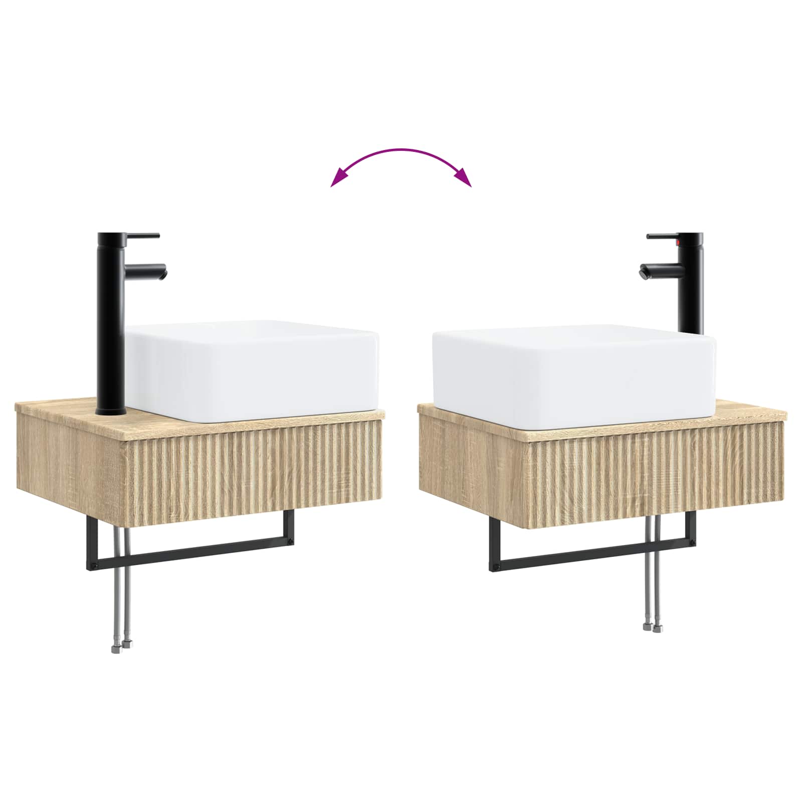 Badezimmermöbel-Set 2 stk. Sonoma-Eiche 33 x 34,5 x 100 cm