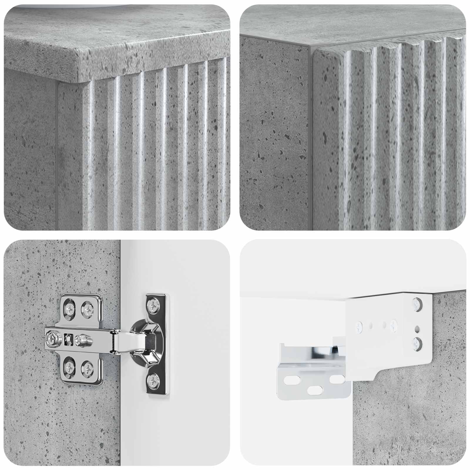 Badezimmermöbel-Set 2 stk. Betongrau 33 x 34,5 x 100 cm