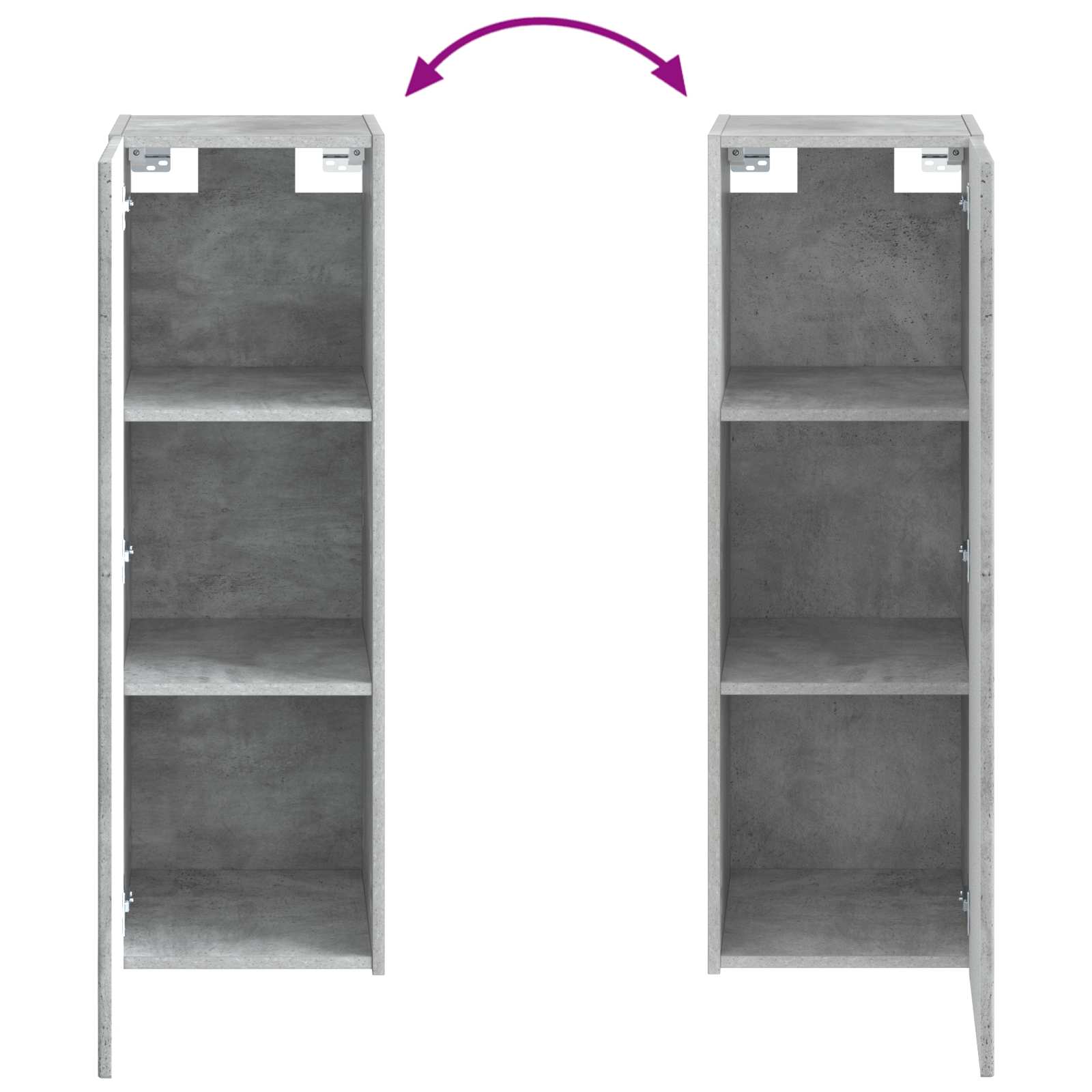 Badezimmermöbel-Set 2 stk. Betongrau 33 x 34,5 x 100 cm