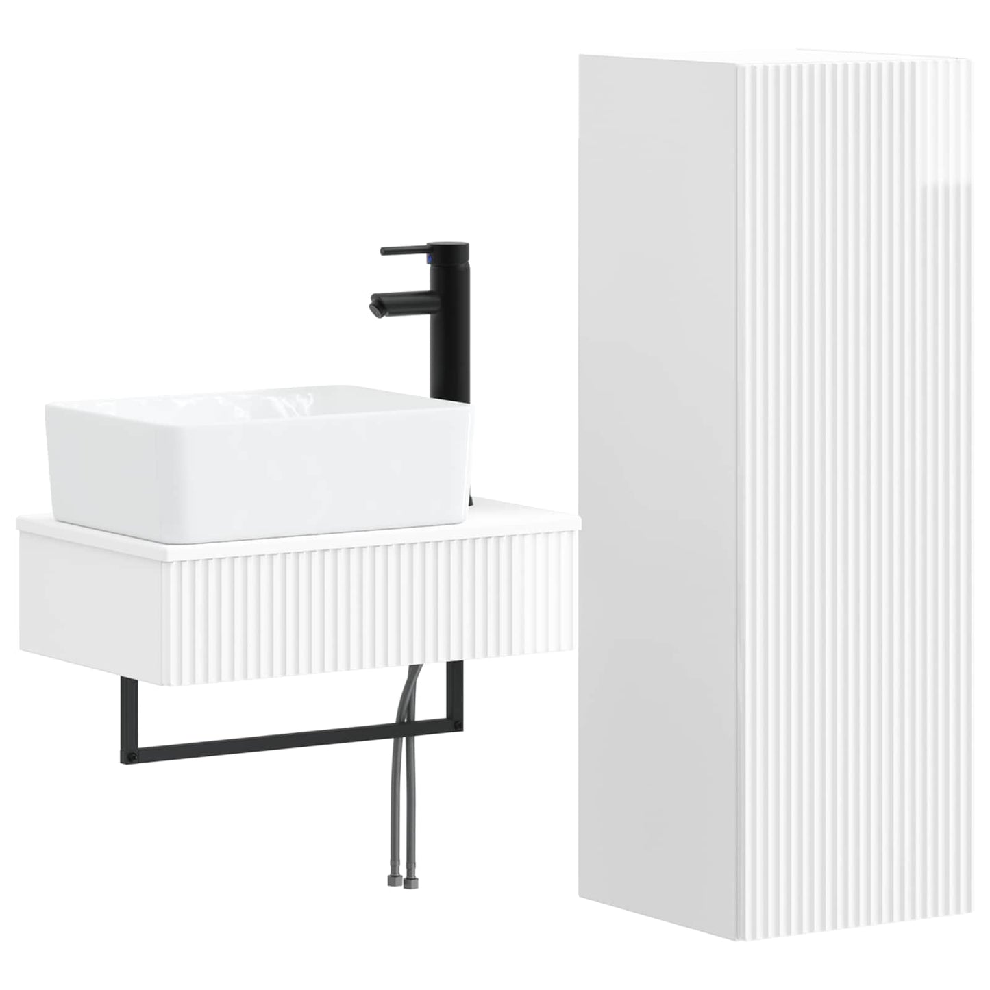 Badezimmermöbel-Set 2 stk. Hochglanz Weiß 33 x 34,5 x 100 cm
