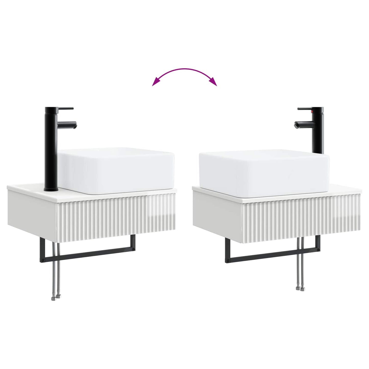 Badezimmermöbel-Set 2 stk. Hochglanz Weiß 33 x 34,5 x 100 cm