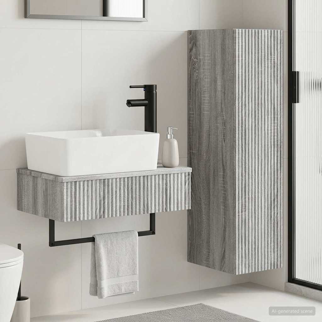 Badezimmermöbel-Set 2 stk. Grau Sonoma 33 x 34,5 x 100 cm