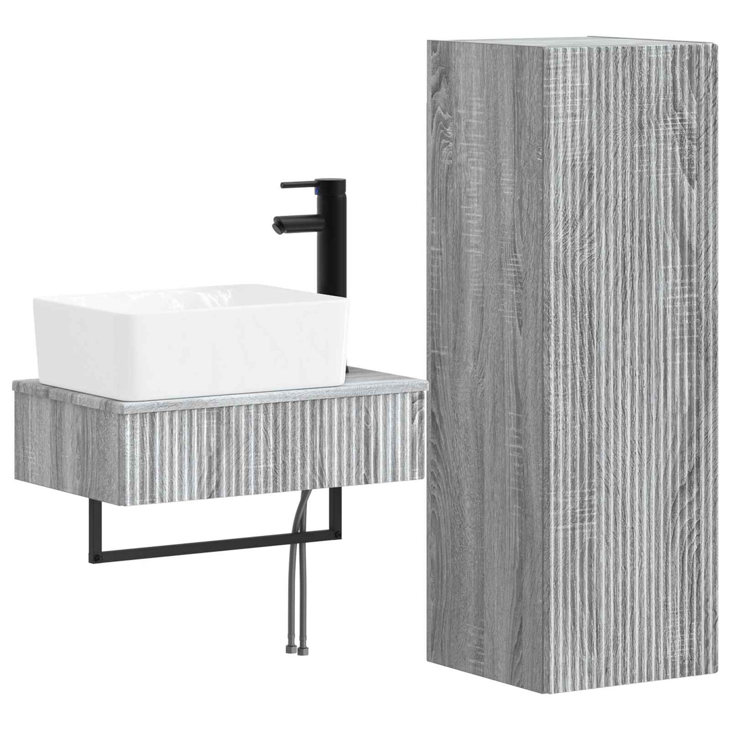 Badezimmermöbel-Set 2 stk. Grau Sonoma 33 x 34,5 x 100 cm