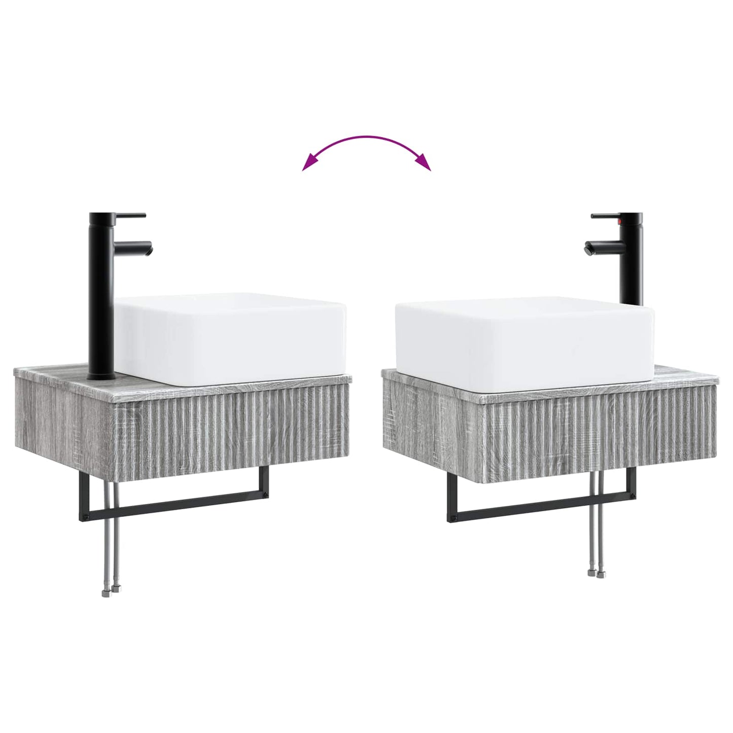 Badezimmermöbel-Set 2 stk. Grau Sonoma 33 x 34,5 x 100 cm