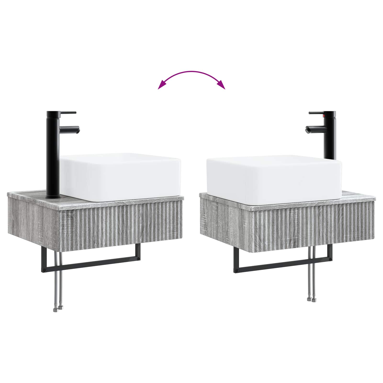 Badezimmermöbel-Set 2 stk. Grau Sonoma 33 x 34,5 x 100 cm