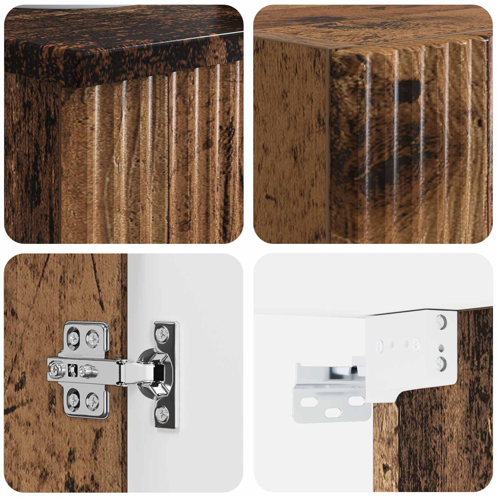 Badezimmermöbel-Set 2 stk. Altholz 33 x 34,5 x 100 cm