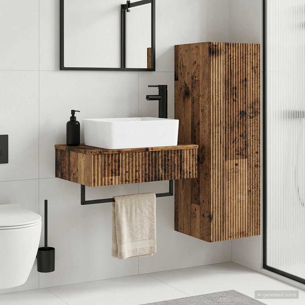 Badezimmermöbel-Set 2 stk. Altholz 33 x 34,5 x 100 cm