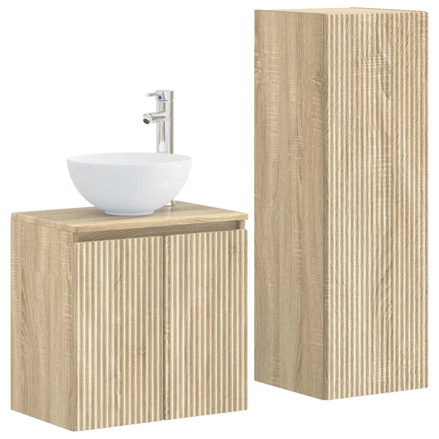 Badezimmermöbel-Set 2 stk. Sonoma-Eiche 33 x 34,5 x 100 cm