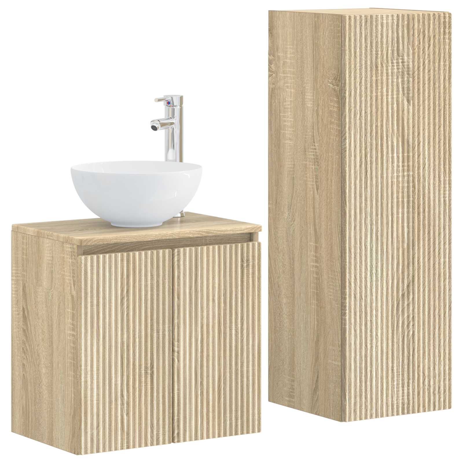 Badezimmermöbel-Set 2 stk. Sonoma-Eiche 33 x 34,5 x 100 cm