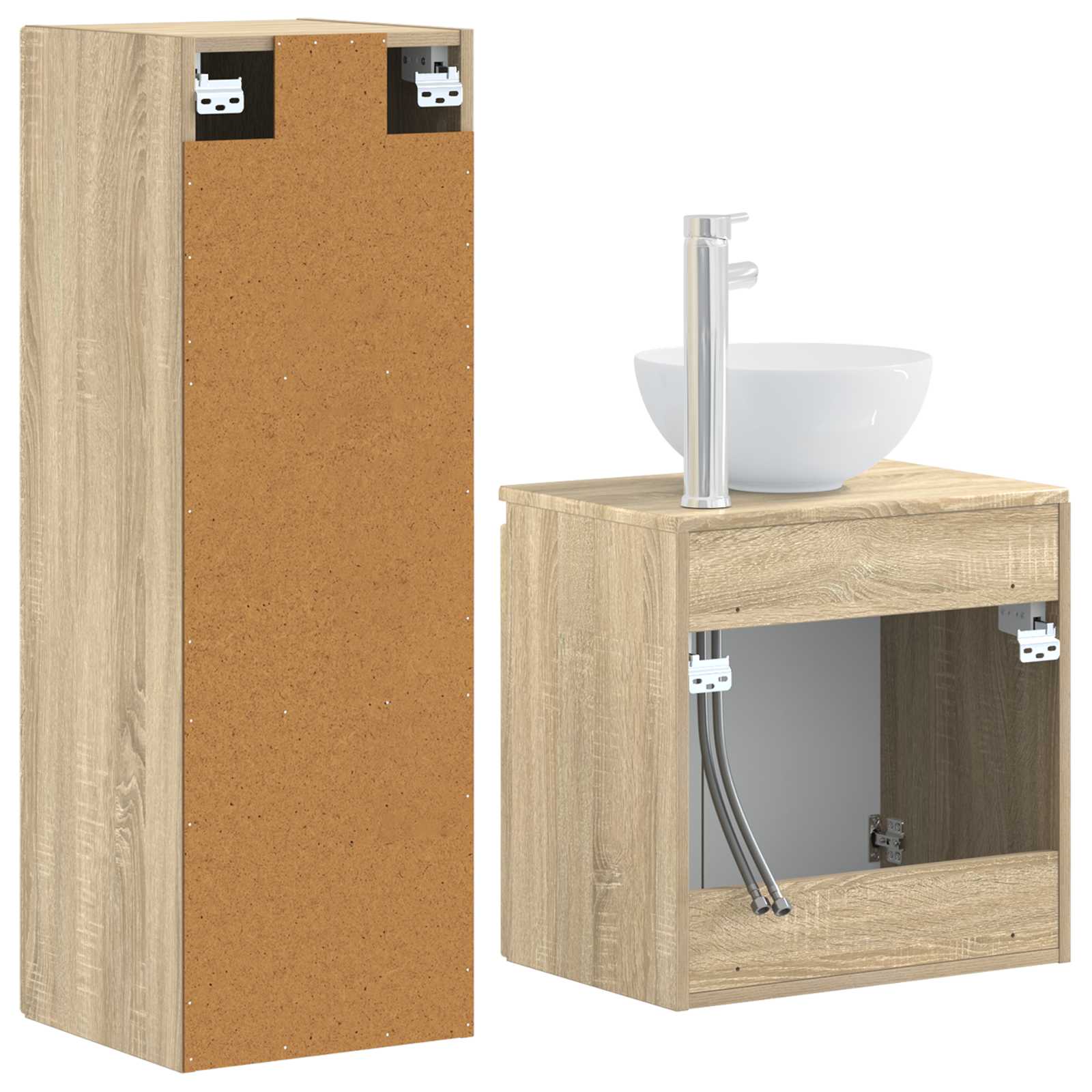 Badezimmermöbel-Set 2 stk. Sonoma-Eiche 33 x 34,5 x 100 cm