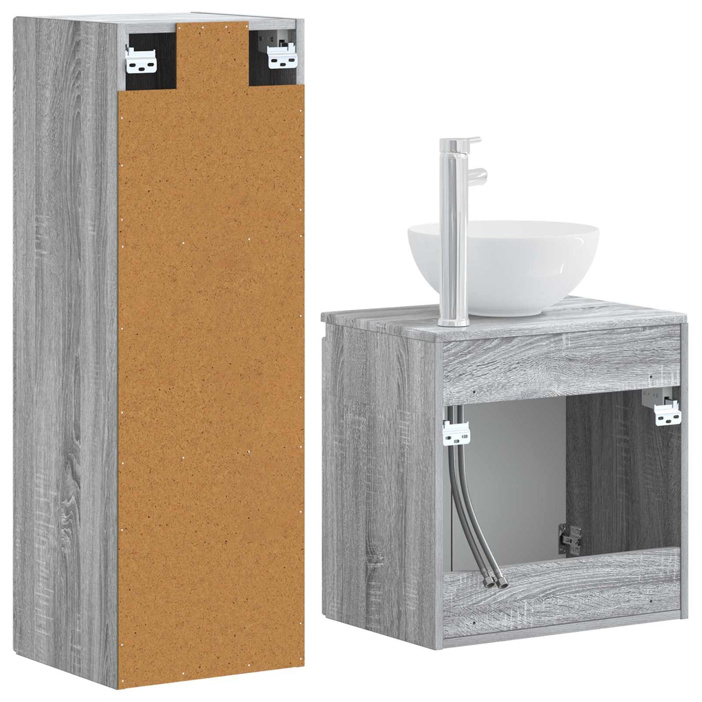 Badezimmermöbel-Set 2 stk. Grau Sonoma 33 x 34,5 x 100 cm