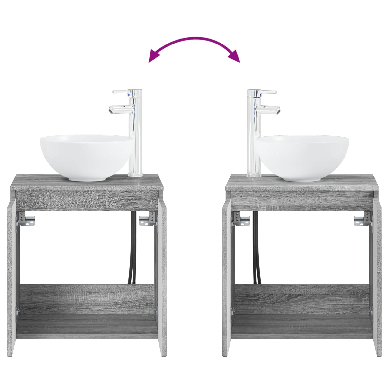 Badezimmermöbel-Set 2 stk. Grau Sonoma 33 x 34,5 x 100 cm