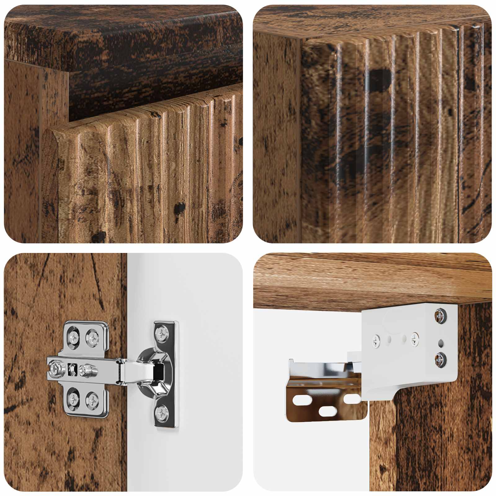 Badezimmermöbel-Set 2 stk. Altholz 33 x 34,5 x 100 cm
