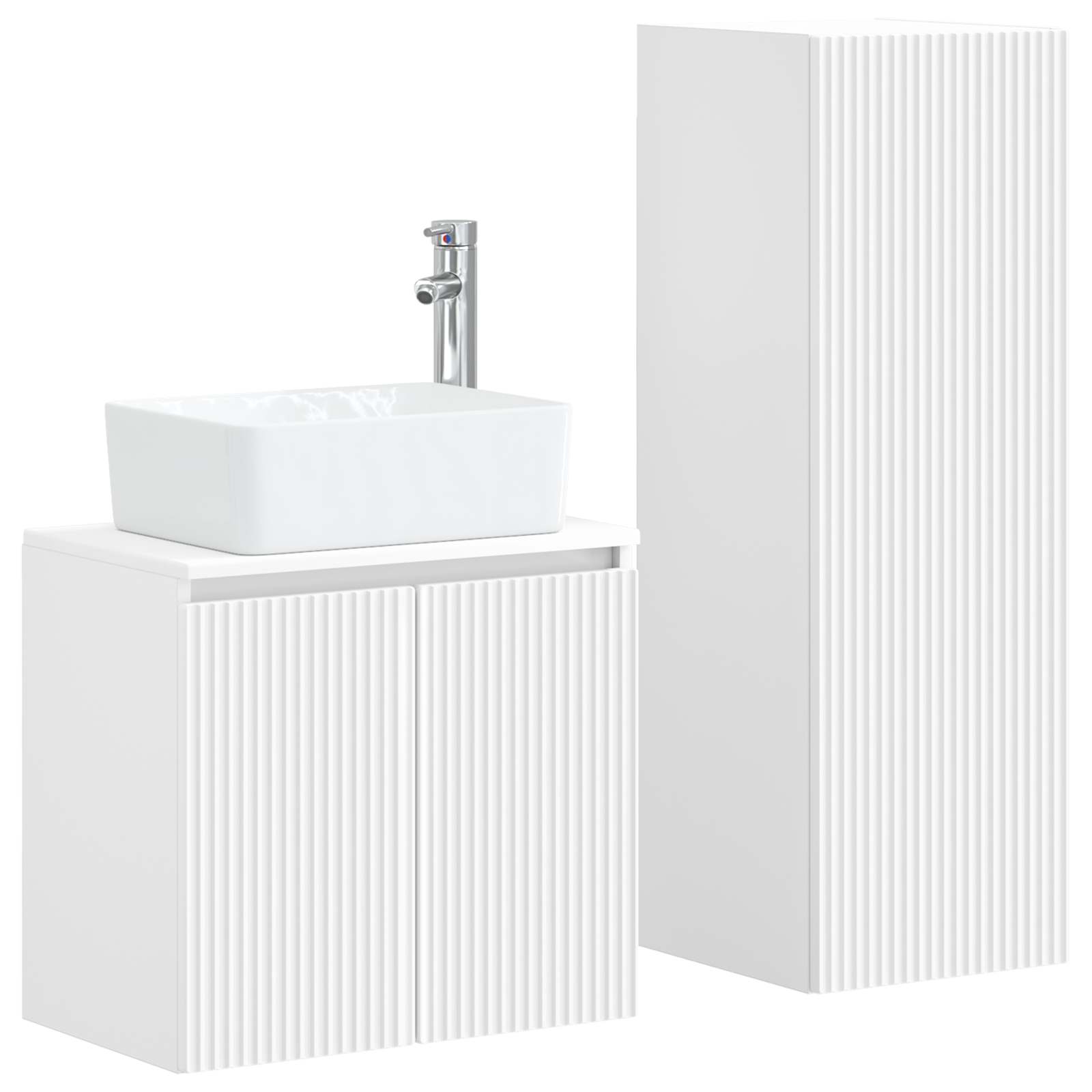 Badezimmermöbel-Set 2 stk. Weiß 33 x 34,5 x 100 cm