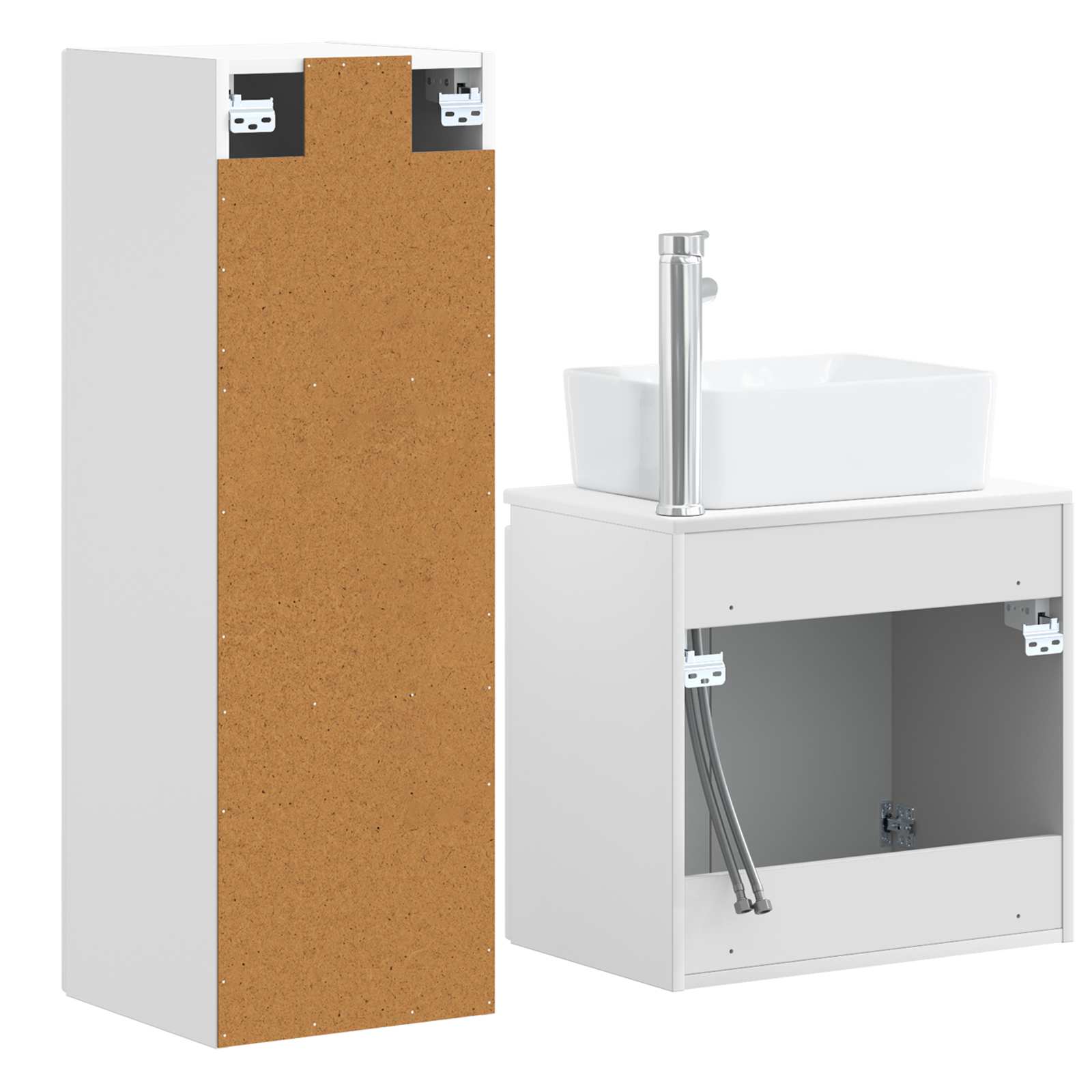 Badezimmermöbel-Set 2 stk. Weiß 33 x 34,5 x 100 cm
