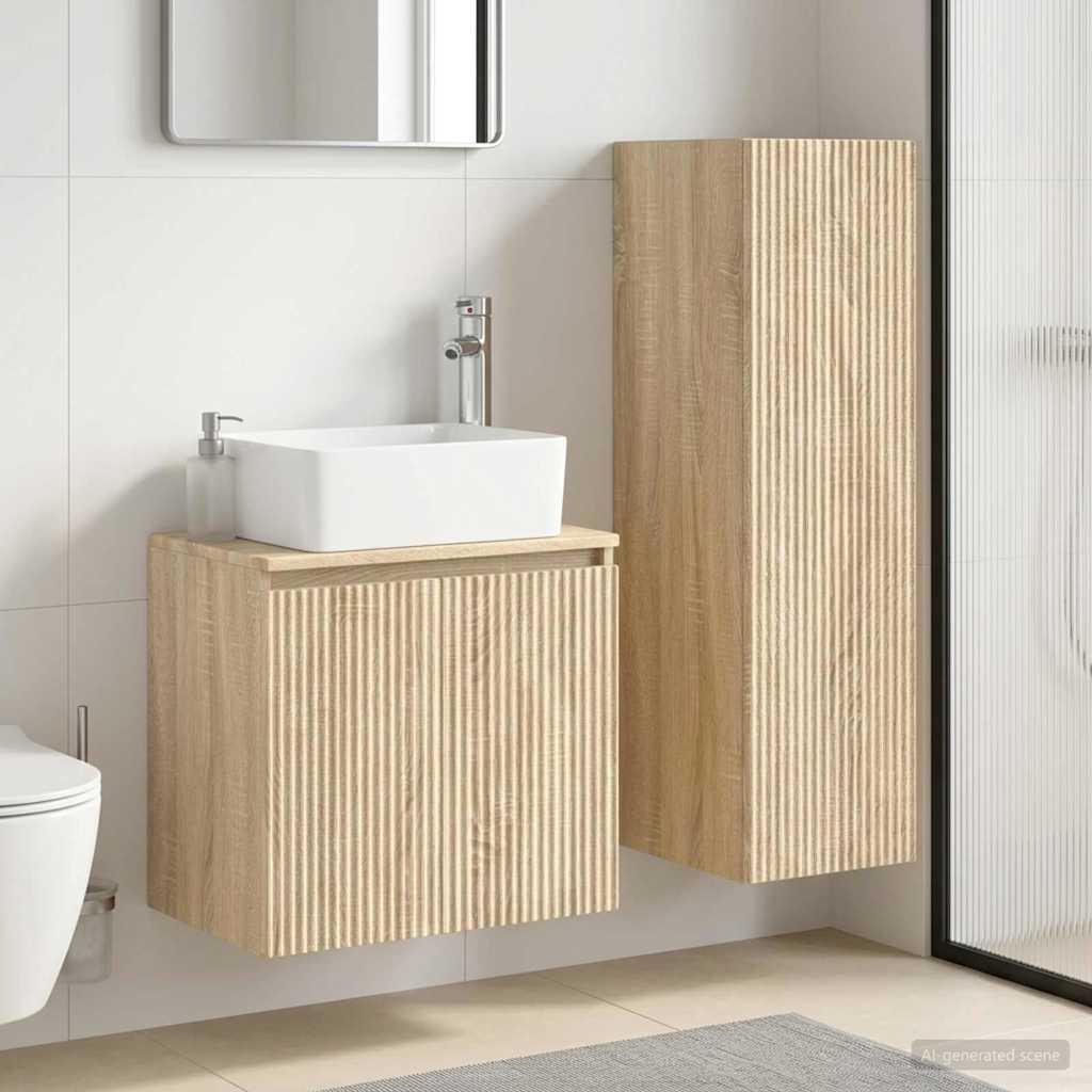 Badezimmermöbel-Set 2 stk. Sonoma-Eiche 33 x 34,5 x 100 cm