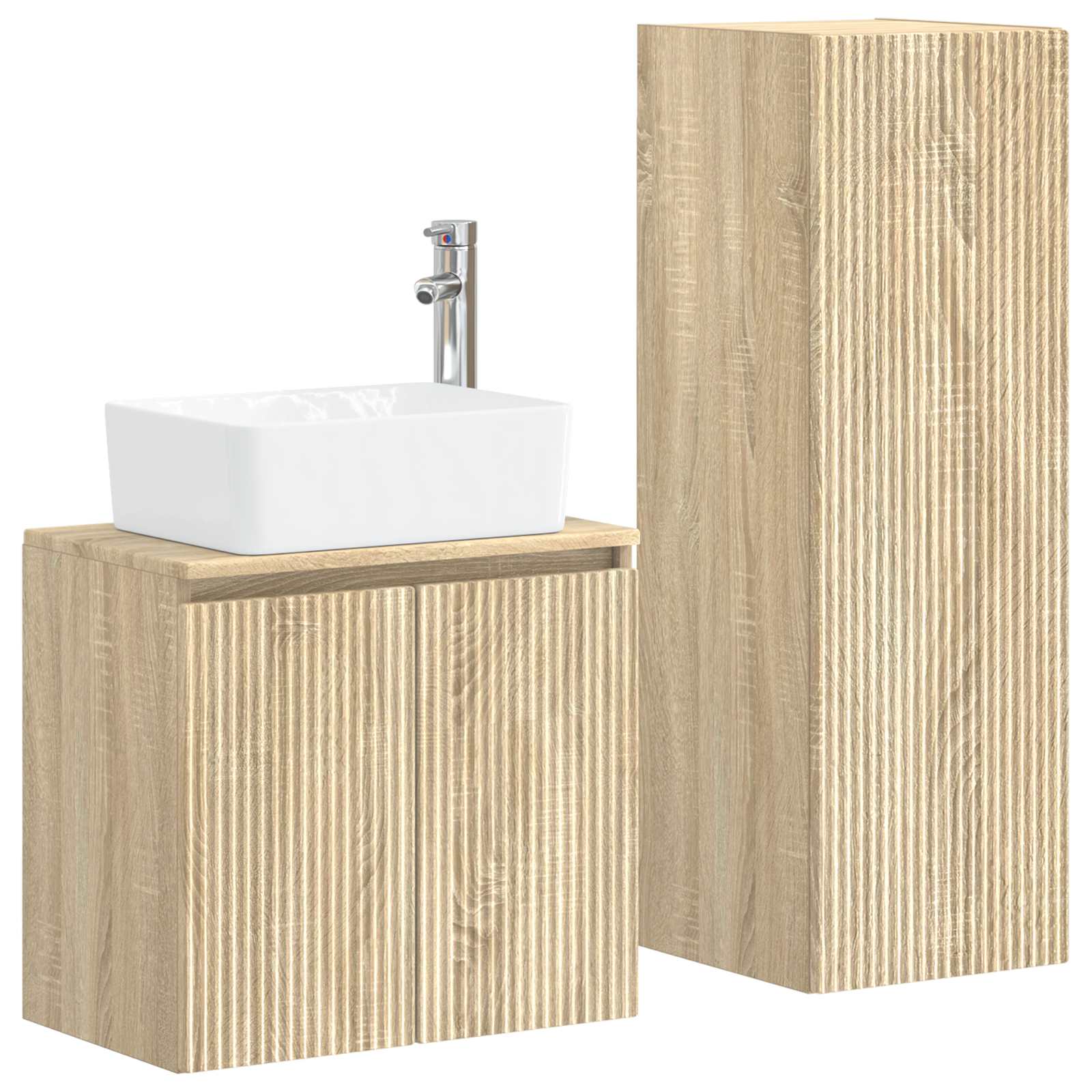 Badezimmermöbel-Set 2 stk. Sonoma-Eiche 33 x 34,5 x 100 cm