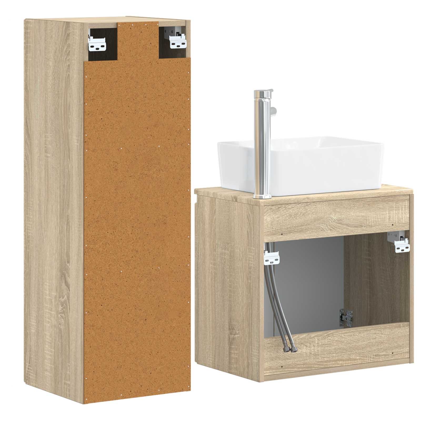Badezimmermöbel-Set 2 stk. Sonoma-Eiche 33 x 34,5 x 100 cm