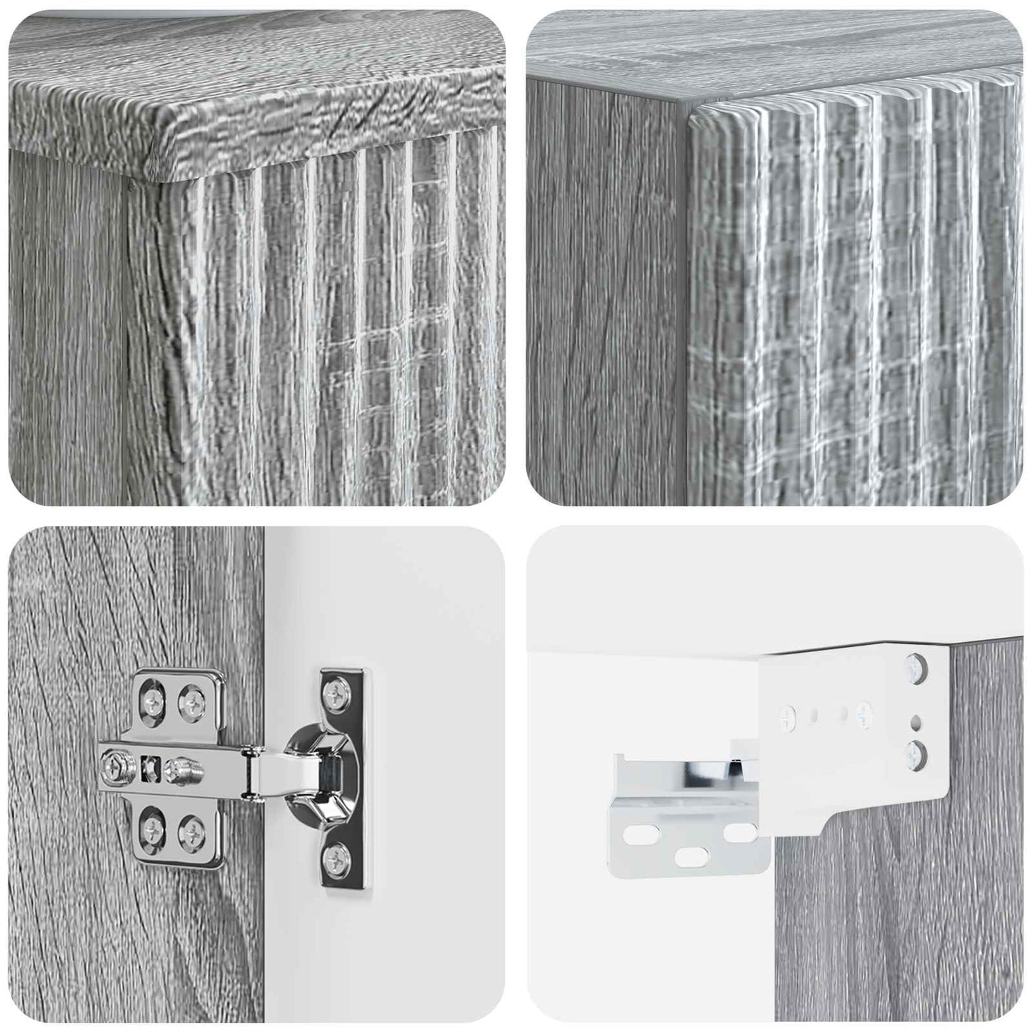 Badezimmermöbel-Set 2 stk. Grau Sonoma 33 x 34,5 x 100 cm