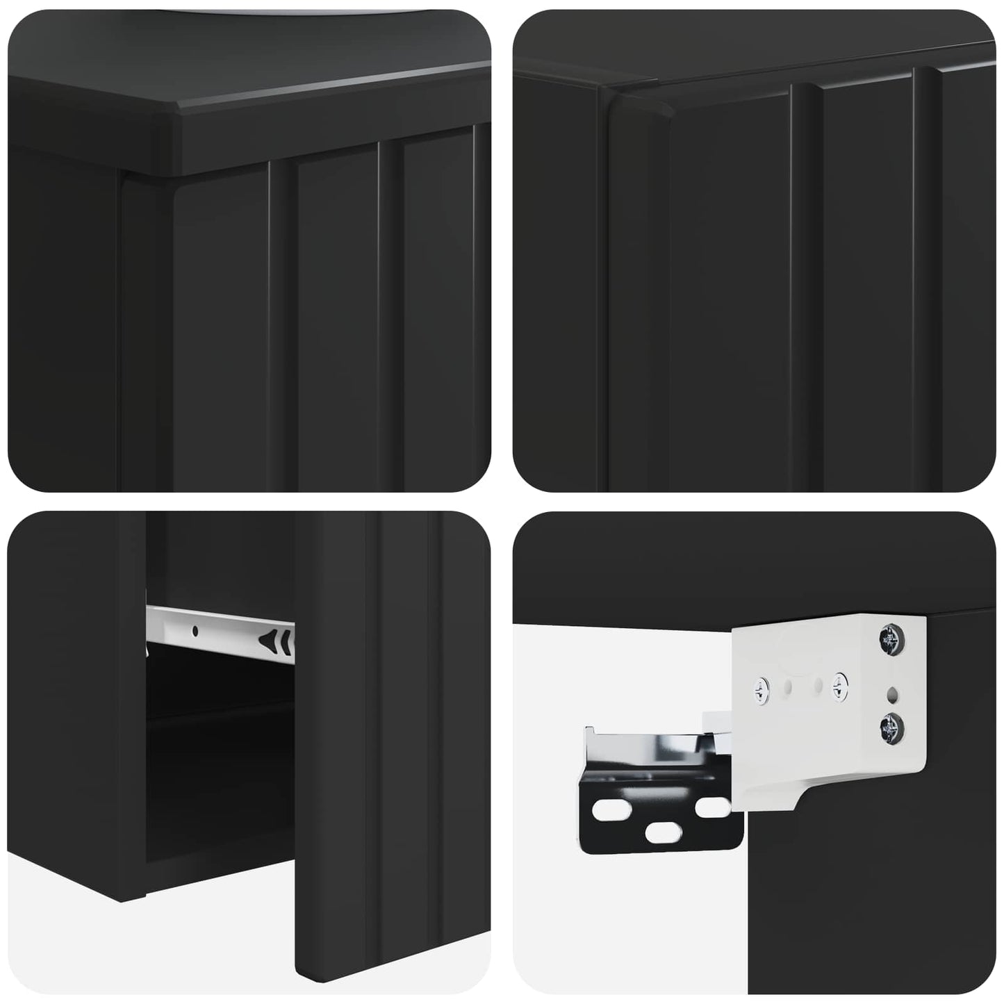 Badezimmermöbel-Set 2 stk. Schwarz 33 x 34,5 x 100 cm