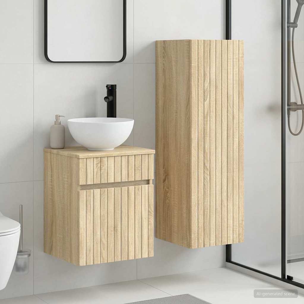 Badezimmermöbel-Set 2 stk. Sonoma-Eiche 33 x 34,5 x 100 cm