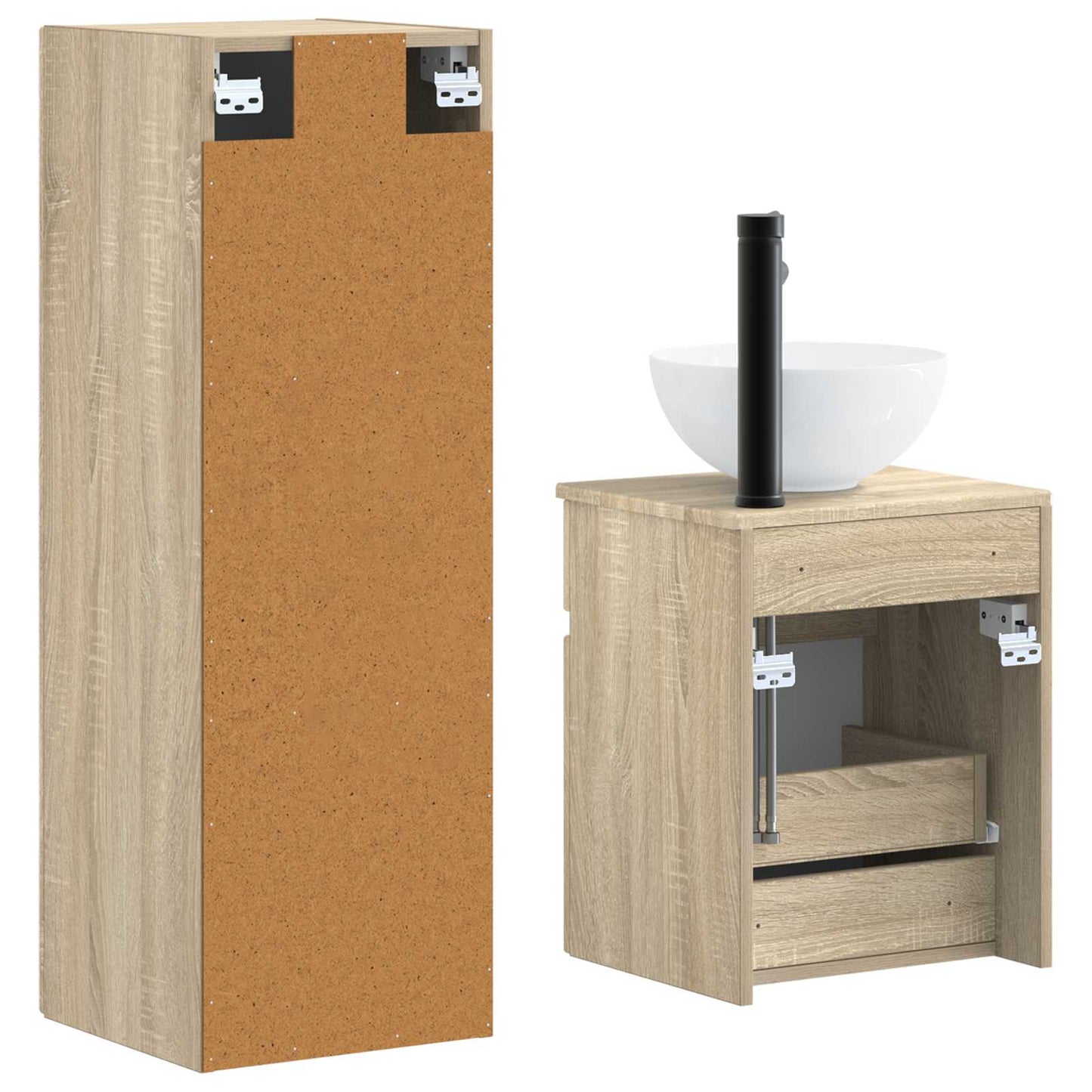 Badezimmermöbel-Set 2 stk. Sonoma-Eiche 33 x 34,5 x 100 cm