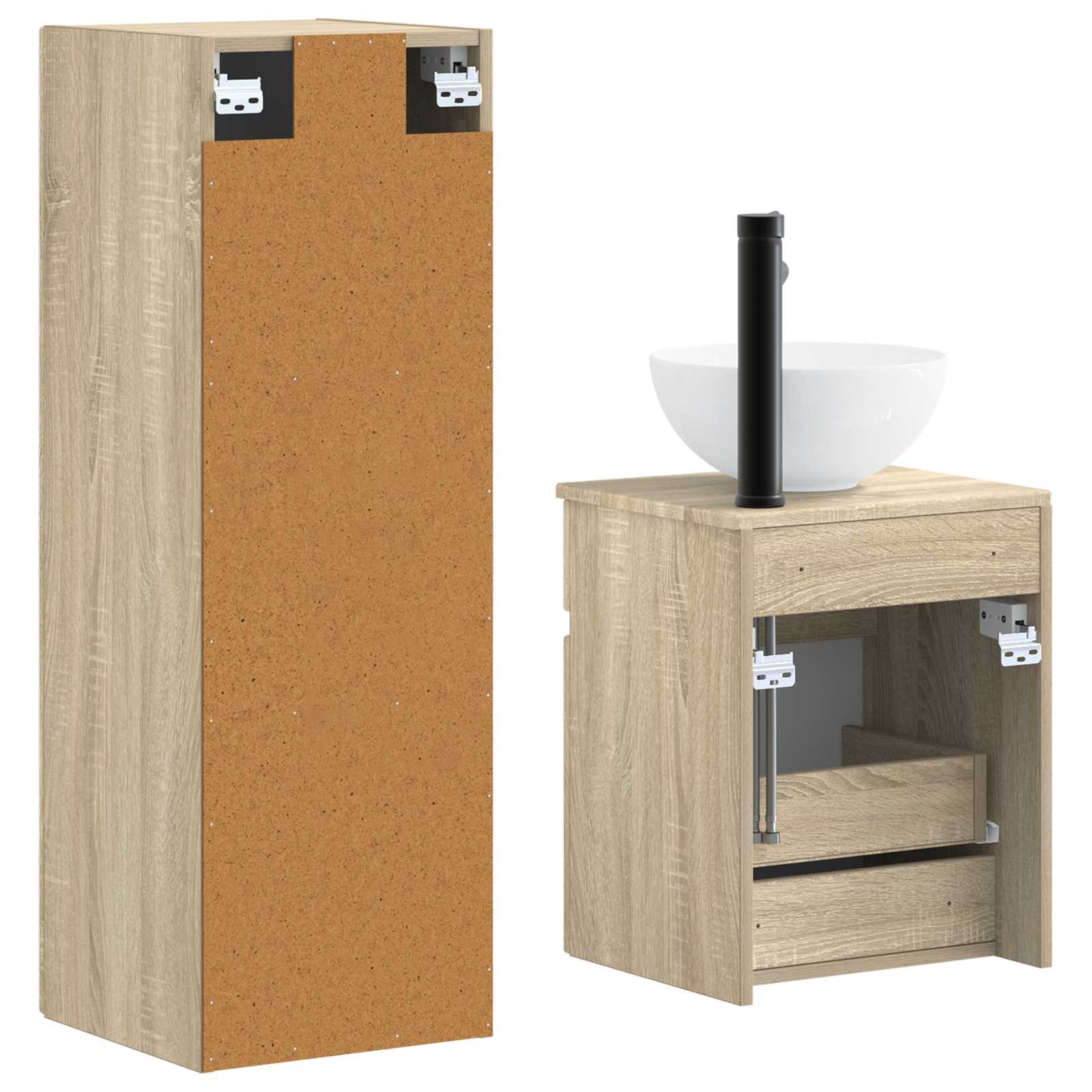 Badezimmermöbel-Set 2 stk. Sonoma-Eiche 33 x 34,5 x 100 cm