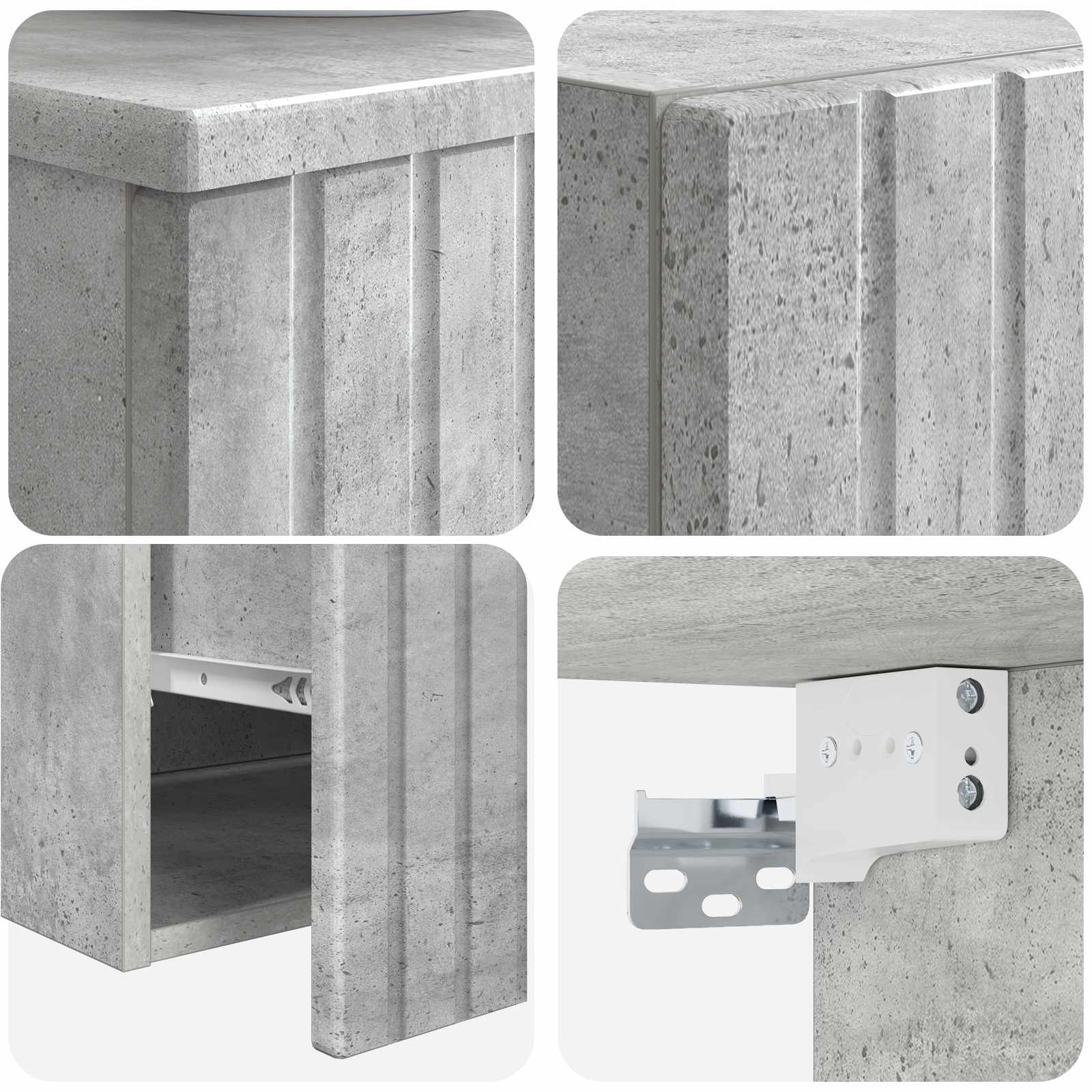 Badezimmermöbel-Set 2 stk. Betongrau 33 x 34,5 x 100 cm