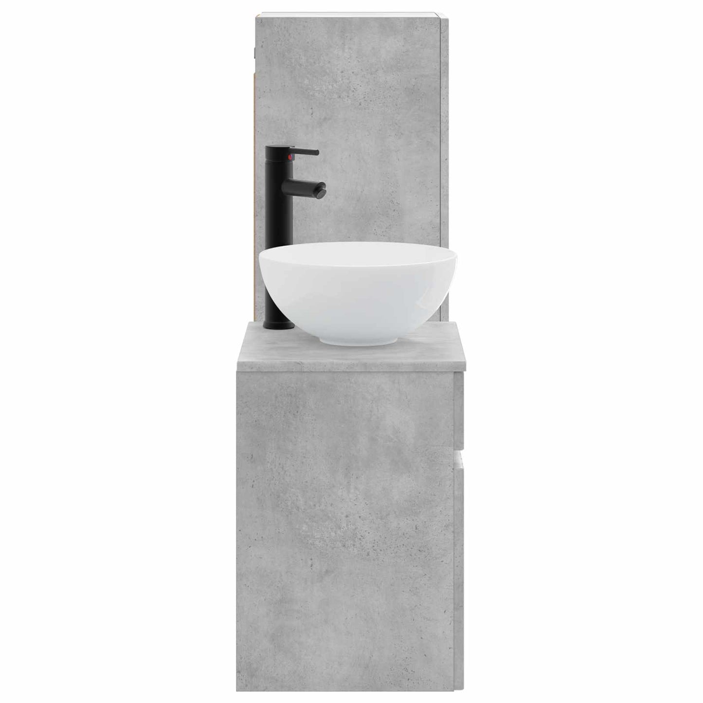 Badezimmermöbel-Set 2 stk. Betongrau 33 x 34,5 x 100 cm