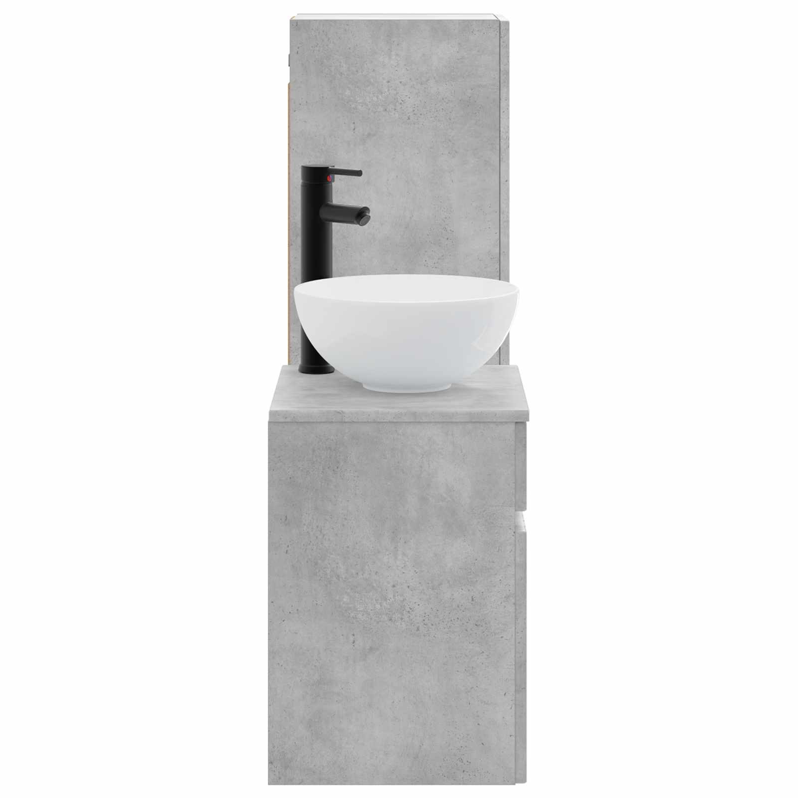 Badezimmermöbel-Set 2 stk. Betongrau 33 x 34,5 x 100 cm
