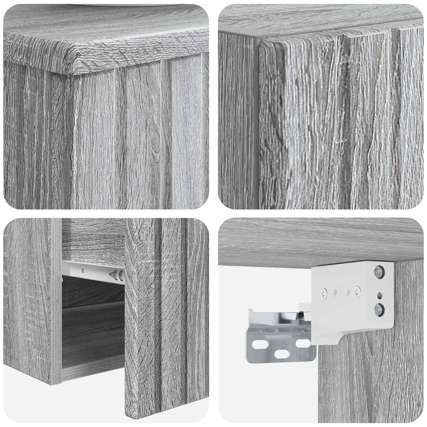 Badezimmermöbel-Set 2 stk. Grau Sonoma 33 x 34,5 x 100 cm