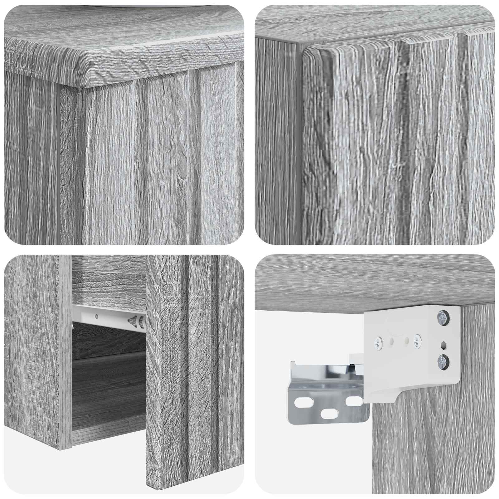 Badezimmermöbel-Set 2 stk. Grau Sonoma 33 x 34,5 x 100 cm