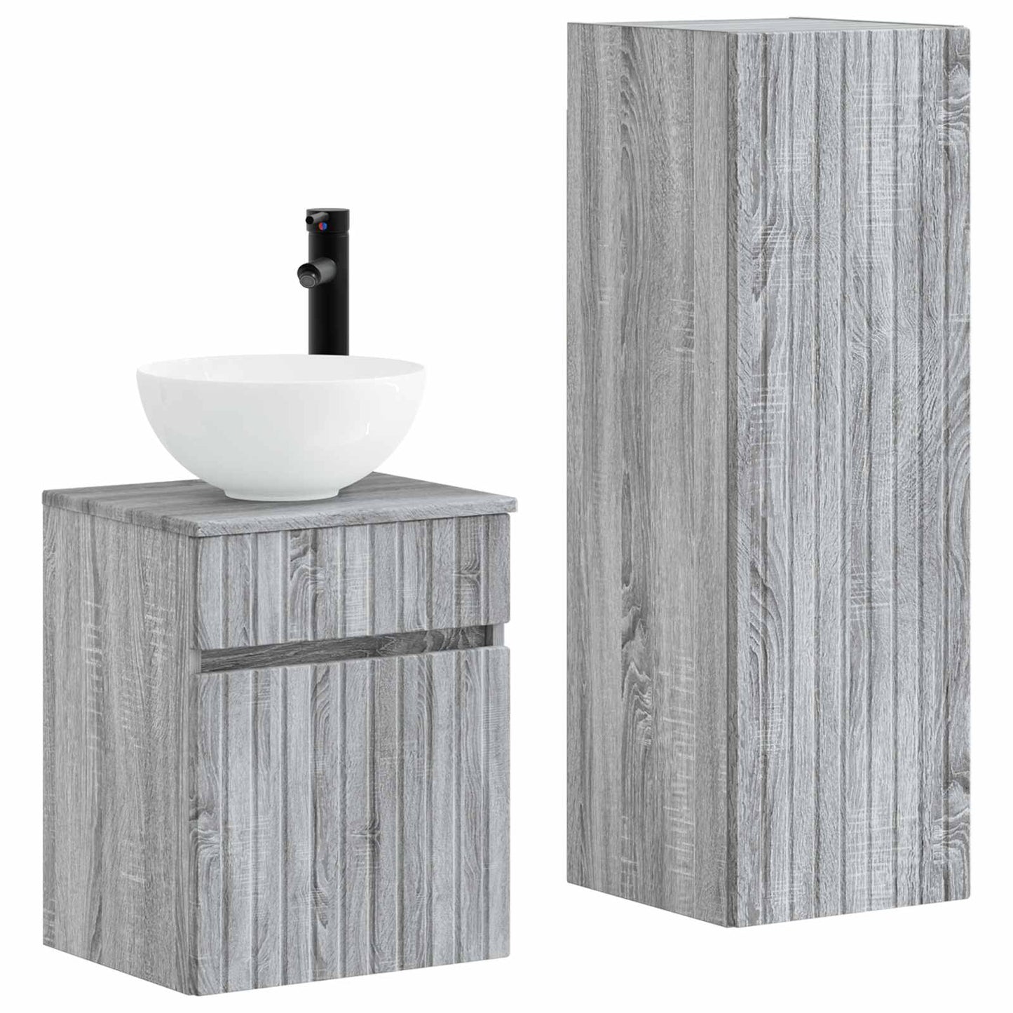 Badezimmermöbel-Set 2 stk. Grau Sonoma 33 x 34,5 x 100 cm